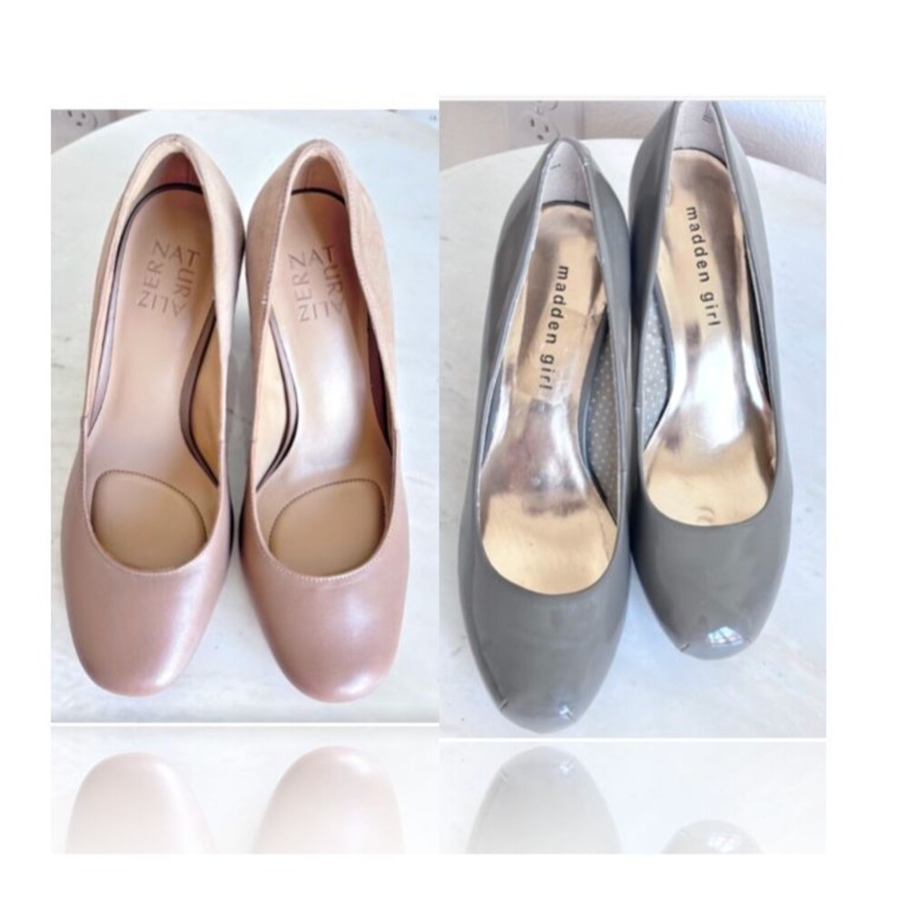Naturalizer Berlin Nude 4" Platform Pumps + Madden Girl Gray 4" Pumps Size 7.5